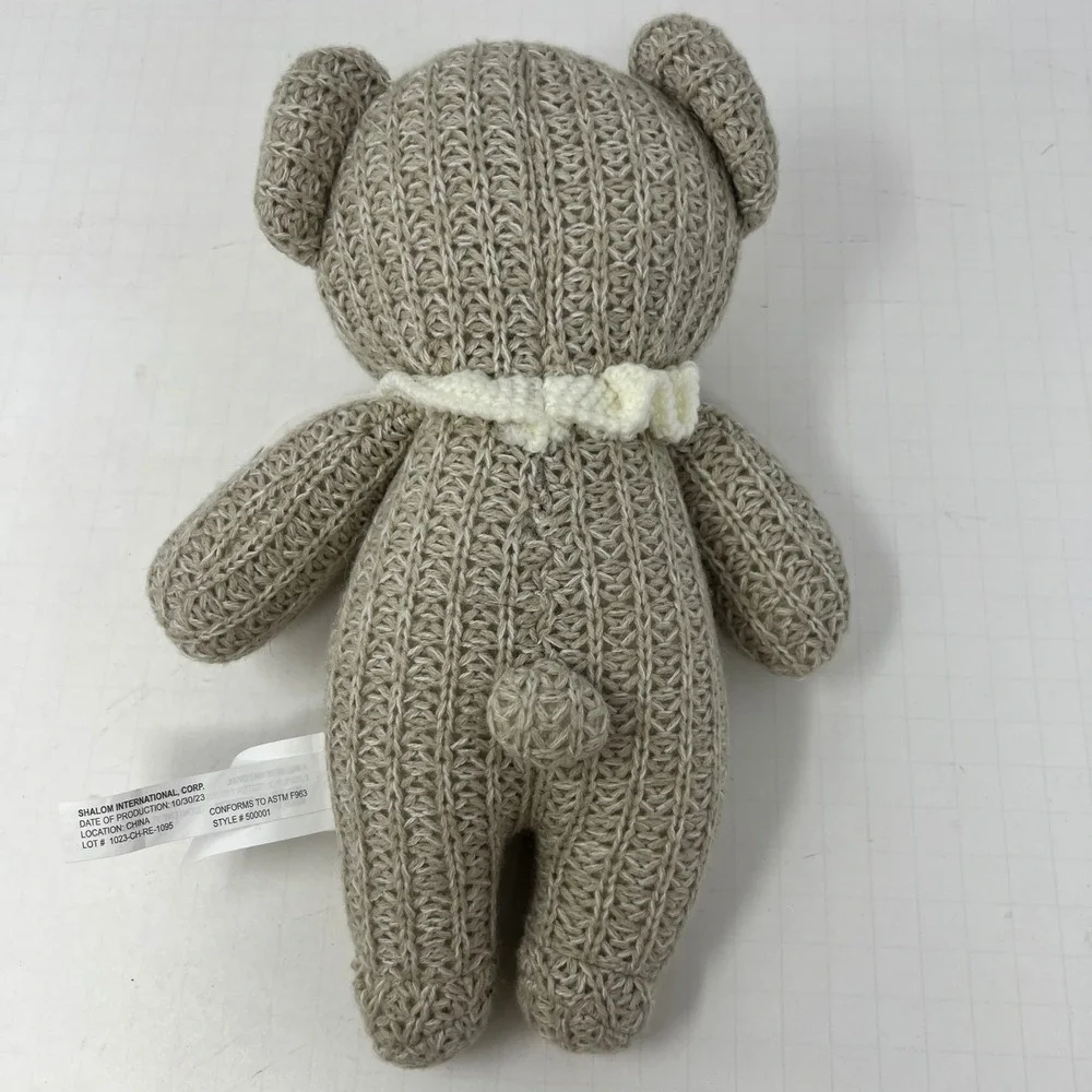 SoDorable Crochet Snuggle Bear Tan Knit Plush Toy OS 500001‎ Soft Stuffed Animal